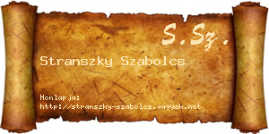 Stranszky Szabolcs névjegykártya