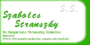 szabolcs stranszky business card
